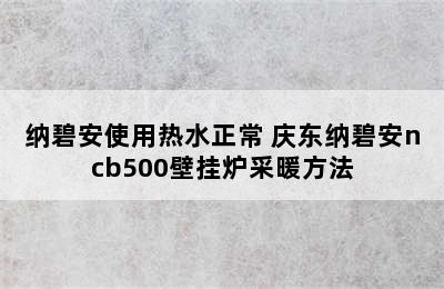 纳碧安使用热水正常 庆东纳碧安ncb500壁挂炉采暖方法